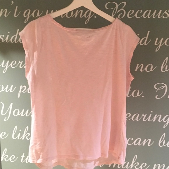 ANN TAYLOR LOFT PINK TEE - Picture 2 of 4